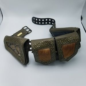 TREESJE GREEN LEATHER UTILITY BELT